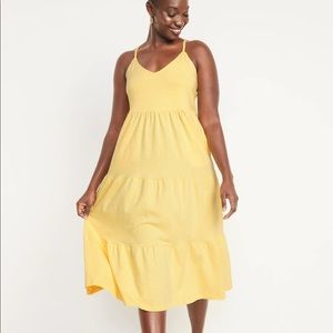 Old Navy Tiered Slub Knit Midi Cami Swing Dress